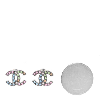 Chanel Ruthenium Crystal CC Earrings Multicolor 2 of 5