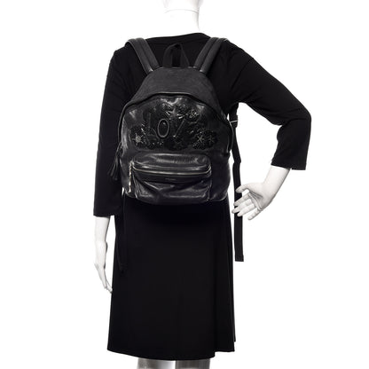 Saint Laurent Sheepskin Mini Love Appliqué City Backpack Black 2 of 9