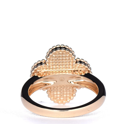 Van Cleef & Arpels 18K Yellow Gold Diamond Carnelian Vintage Alhambra Ring 51 5.75 4 of 7
