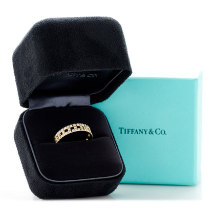 Tiffany 18K Yellow Gold Diamond T True Wide Ring 65 11 5 of 5