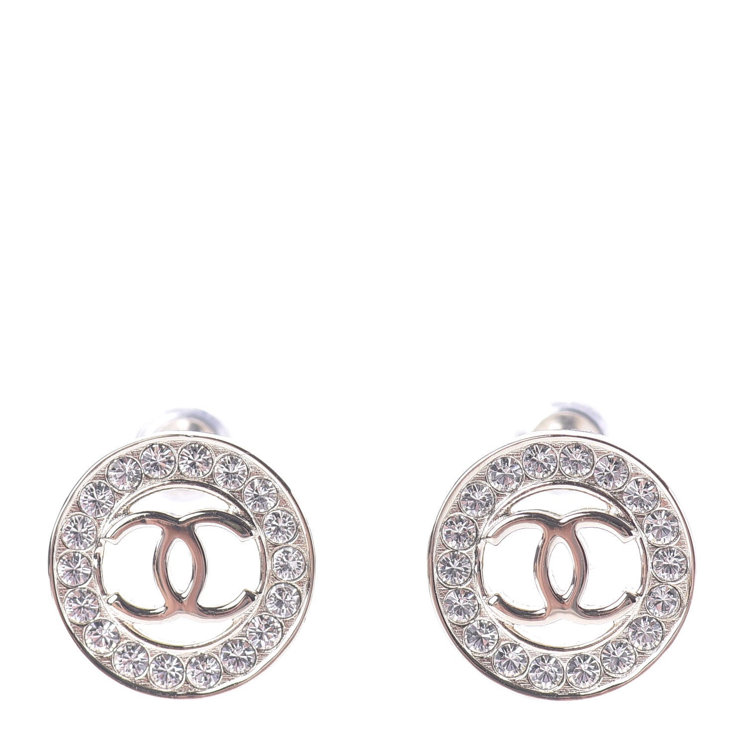 Chanel Metal Crystal Bow-tiful CC Earrings Gold 1 of 4