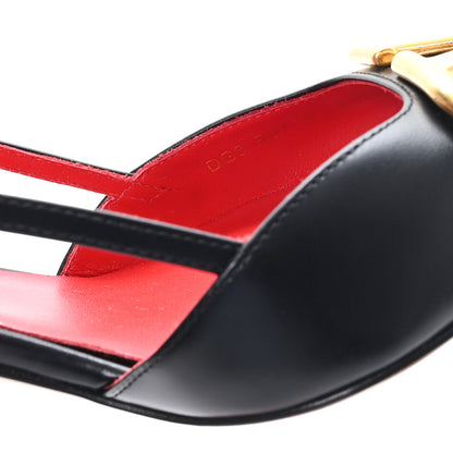 Valentino Garavani Calfskin Vlogo Slingback 80mm Pumps 37 Black 9 of 9