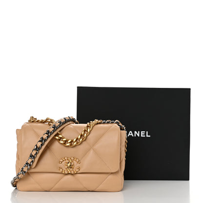 Chanel Lambskin Quilted Medium Chanel 19 Flap Beige 11 of 11