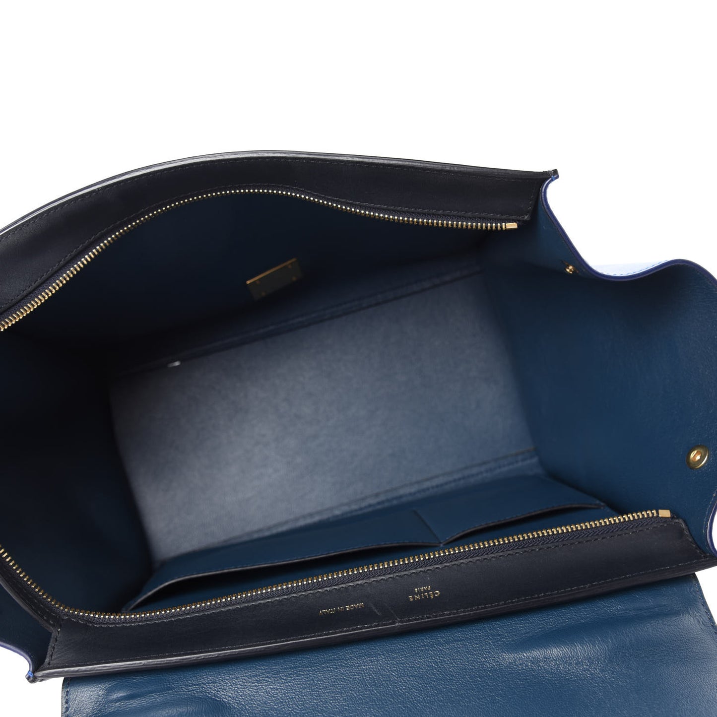 Smooth Calfskin Medium Tri-Color Trapeze Cobalt