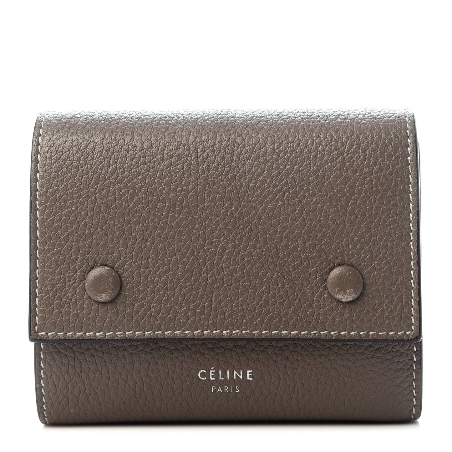 Drummed Calfskin Small Multifunction Folded Wallet Souris
