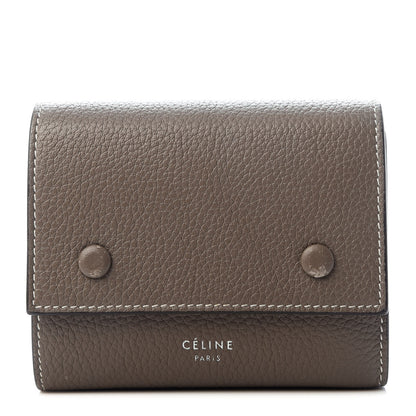 Celine Drummed Calfskin Small Multifunction Folded Wallet Souris 1 of 7