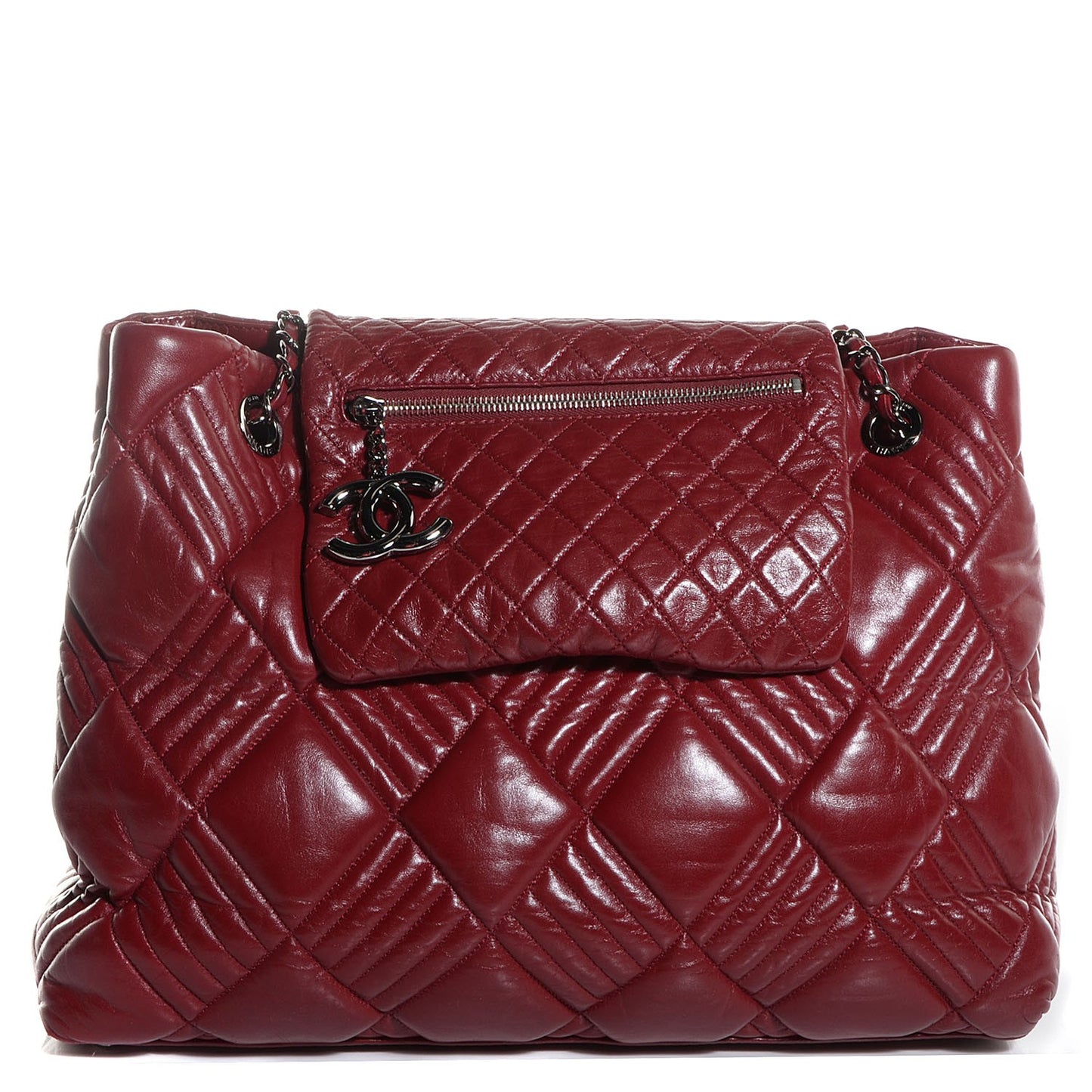 Lambskin Large In and Out Tote Red