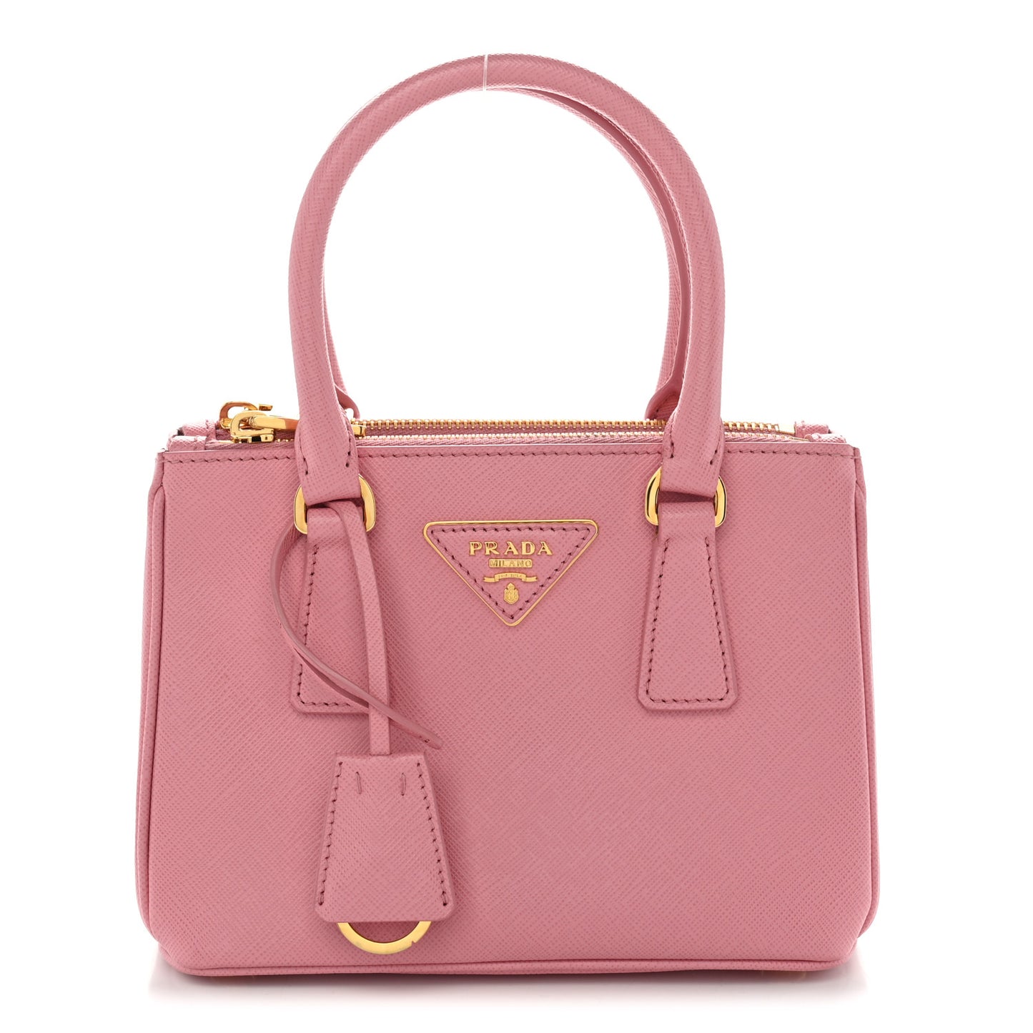Saffiano Lux Micro Galleria Double Zip Tote Petalo