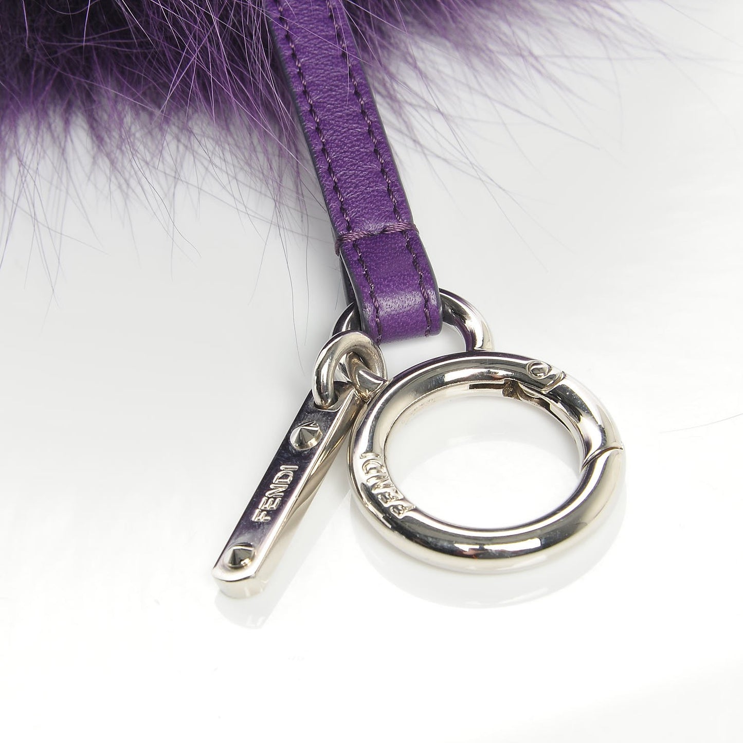 Fox Fur Shiny Nappa Bi-Color M ABCharm Bag Charm Viola Lago Viola Plus