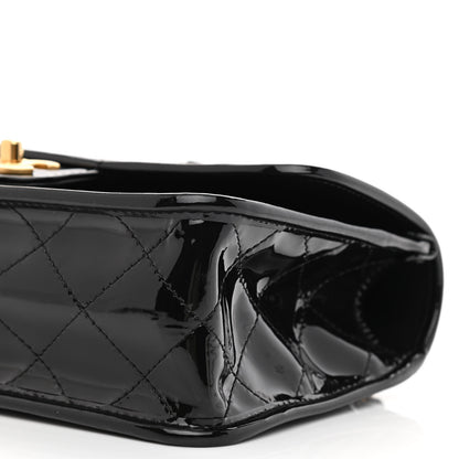 Chanel Patent Quilted Small School Memory Top Handle Flap Black 10 of 13
