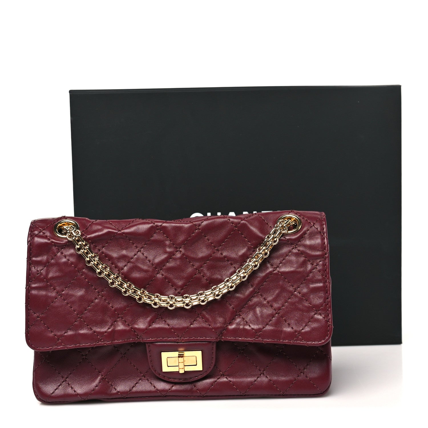 Chanel Lambskin Quilted Crush 2.55 Reissue 225 Flap Dark Burgundy 12 of 12