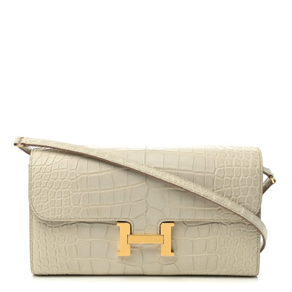 Hermes Matte Alligator Constance Long To Go Wallet Beton 1 of 7
