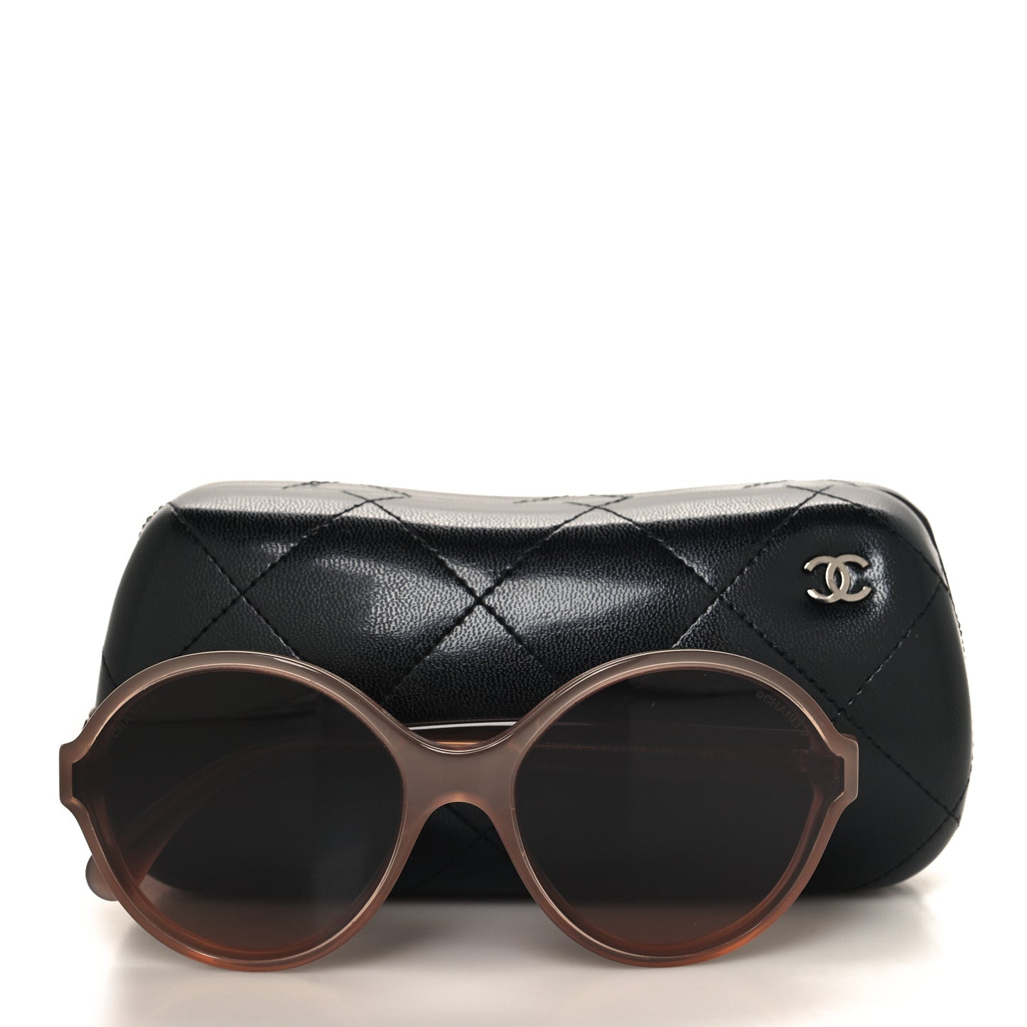 Acetate Mirrored Round Sunglasses 5387 Beige