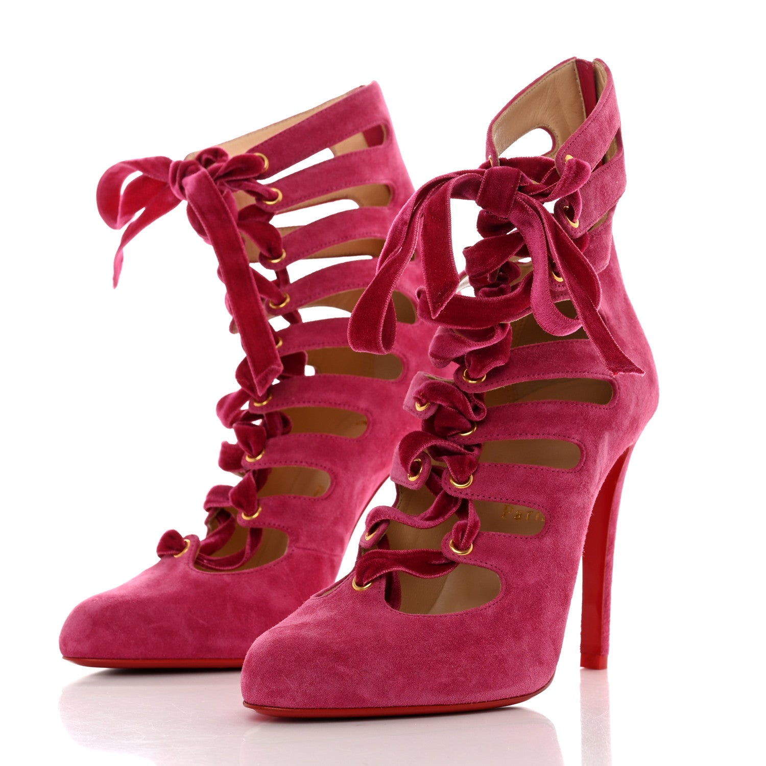 Christian Louboutin Veau Velours Spinetita 100 Ankle Boots 38 LouLou 3 of 7