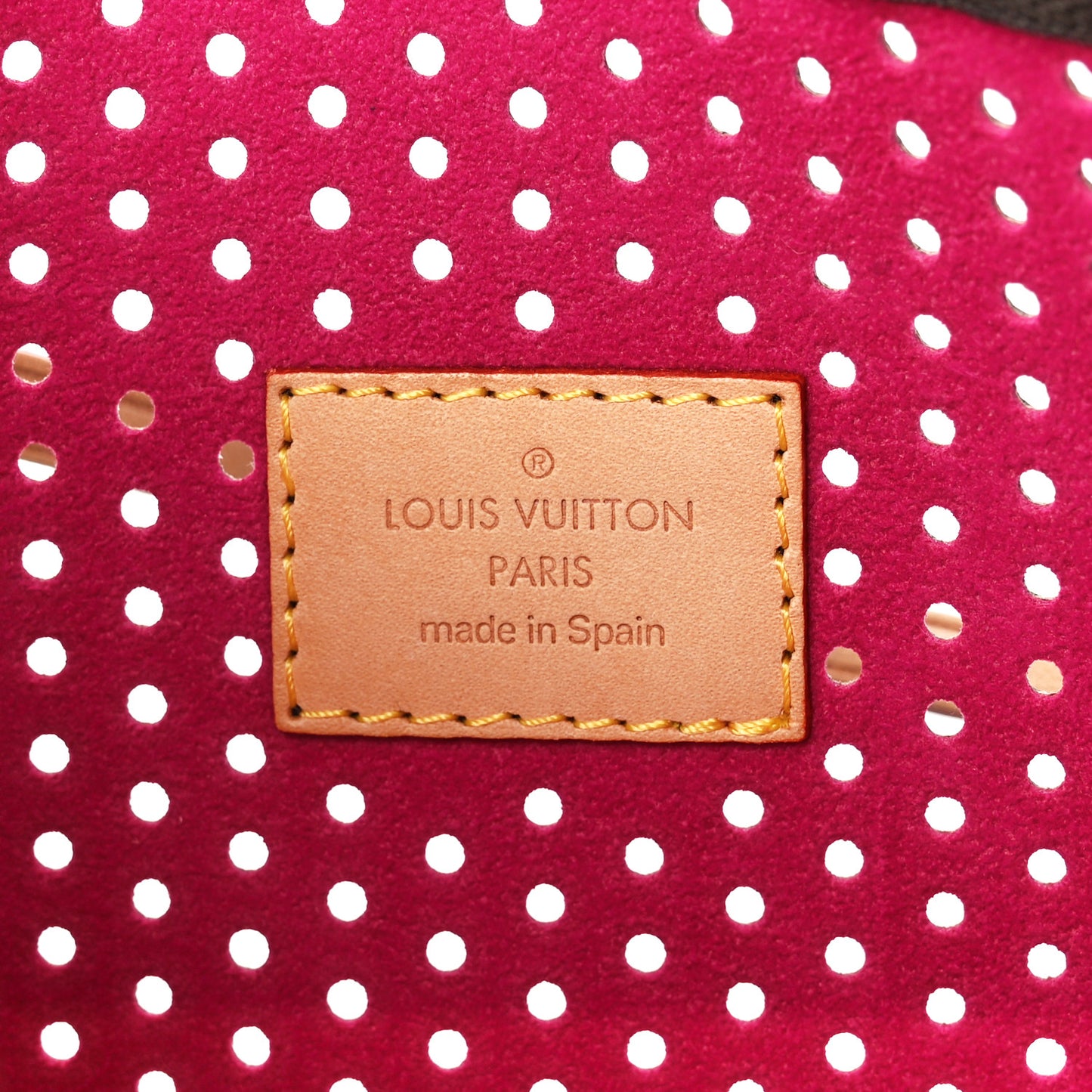 Monogram Perforated Pochette Accessories Bag Fuchsia