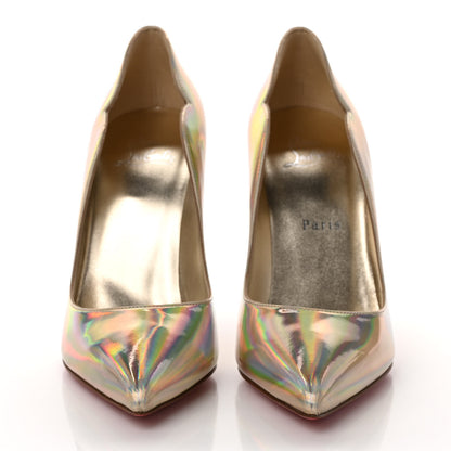 Christian Louboutin Metallic Patent Psychic Hot Chick 100 Pumps 38 Platine 2 of 8