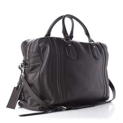 Gucci Calfskin Carry On Duffle Chocolate 2 of 10
