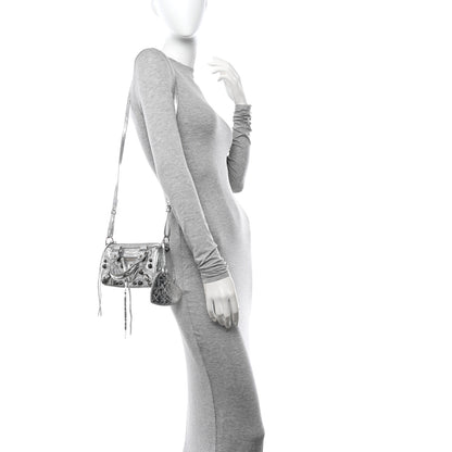 Balenciaga Agneau Arena Crystal Neo Nano Cagole Handbag Silver 2 of 10