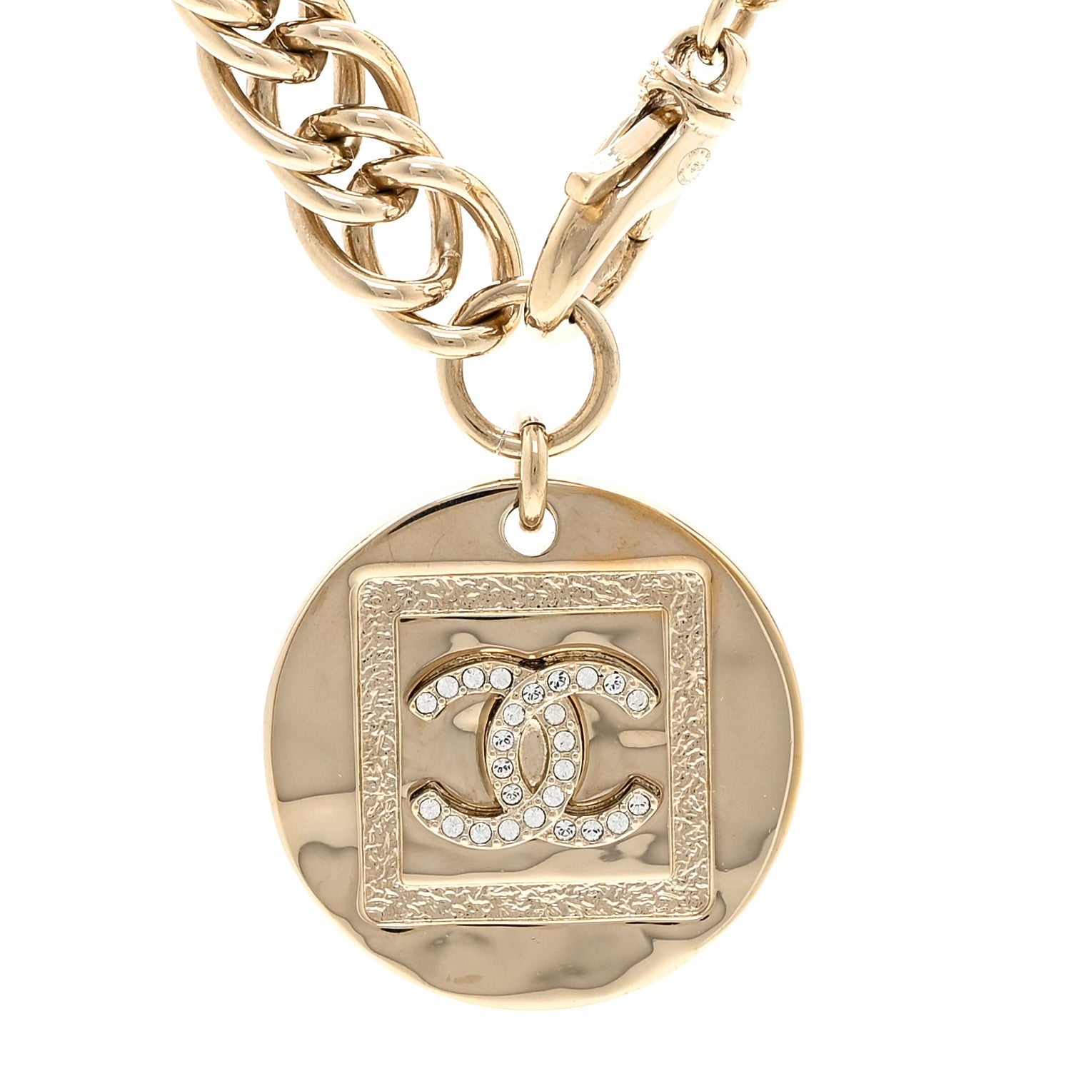 Chanel Crystal CC Chain Charm Choker Gold 4 of 6