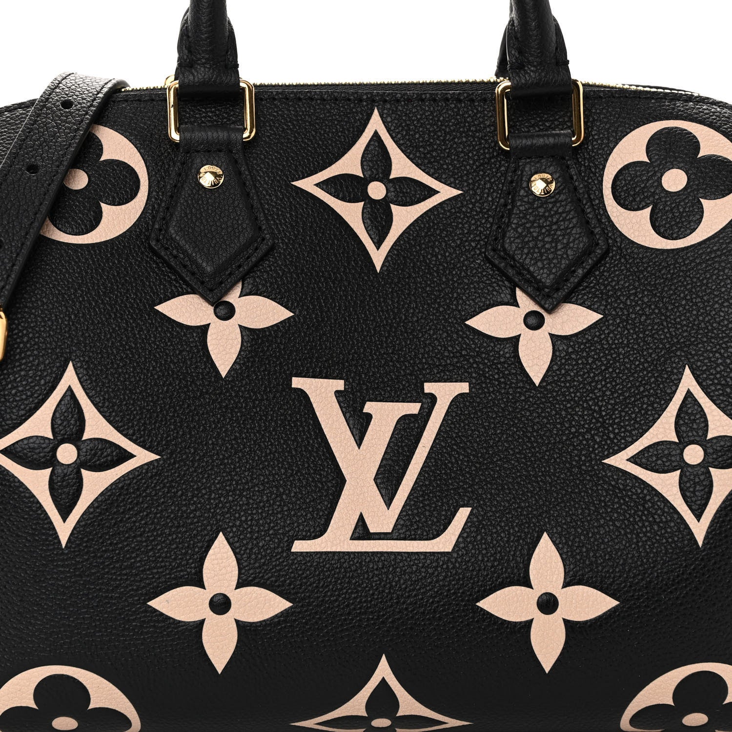 Louis Vuitton Empreinte Monogram Giant Speedy Bandouliere 25 Black Beige 7 of 10
