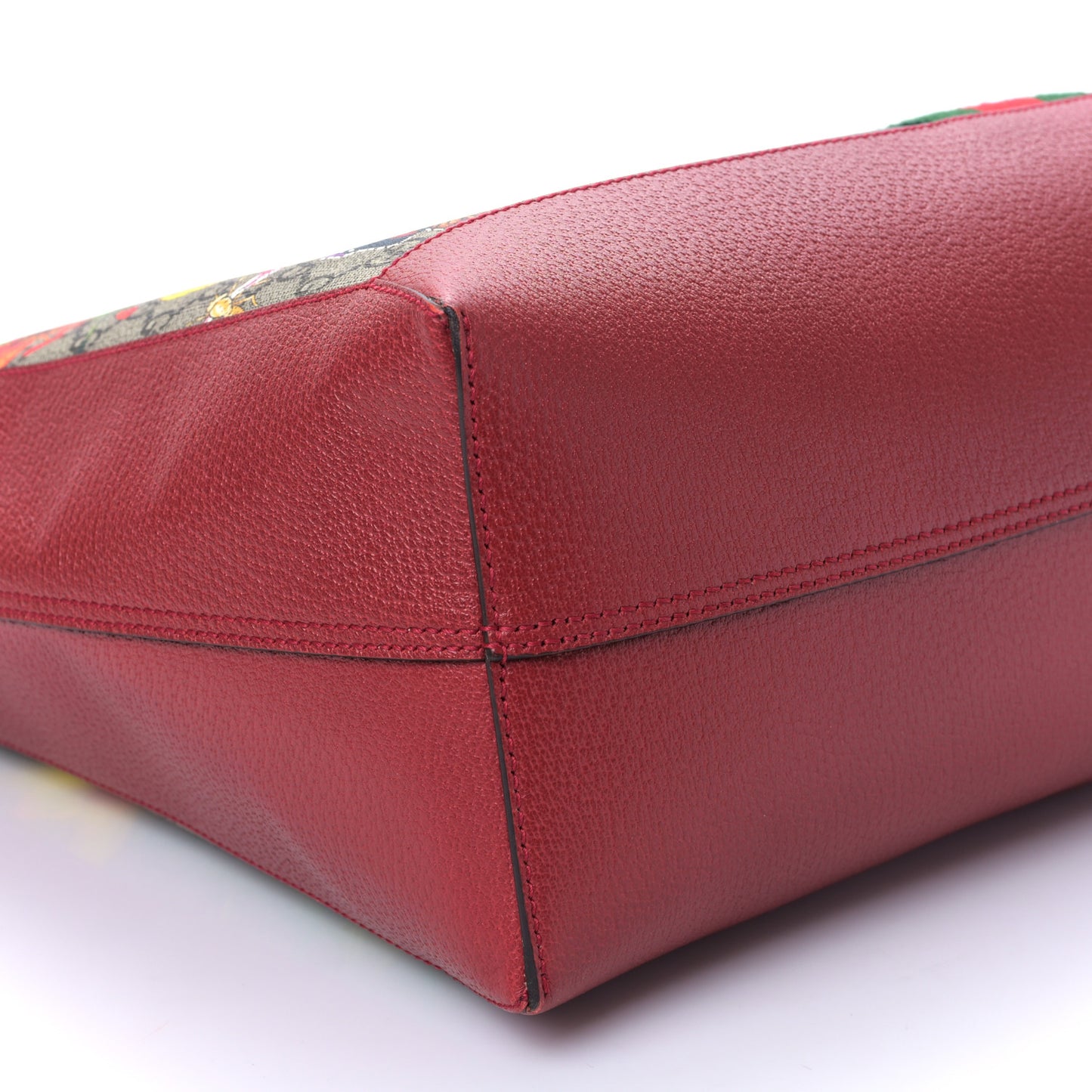 GG Supreme Monogram Flora Web Large Ophidia Tote Red