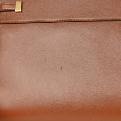 Saint Laurent Calfskin Small Manhattan Shopper Tote Brick Ebony Dark 15 of 17