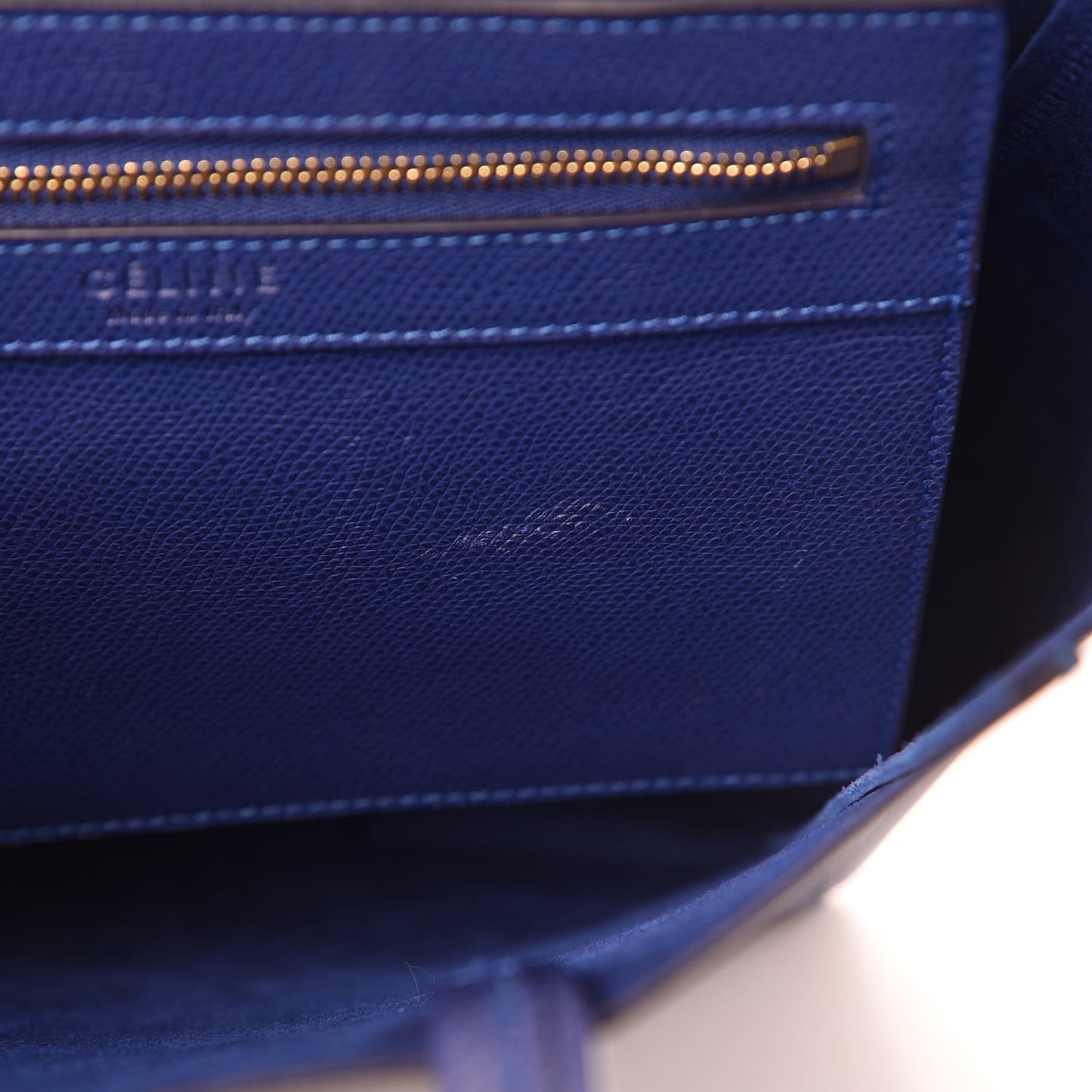 Grained Calfskin Small Vertical Cabas Indigo