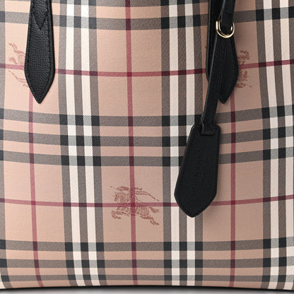 Burberry Grainy Calfskin Haymarket Check Medium Reversible Tote Black 16 of 16