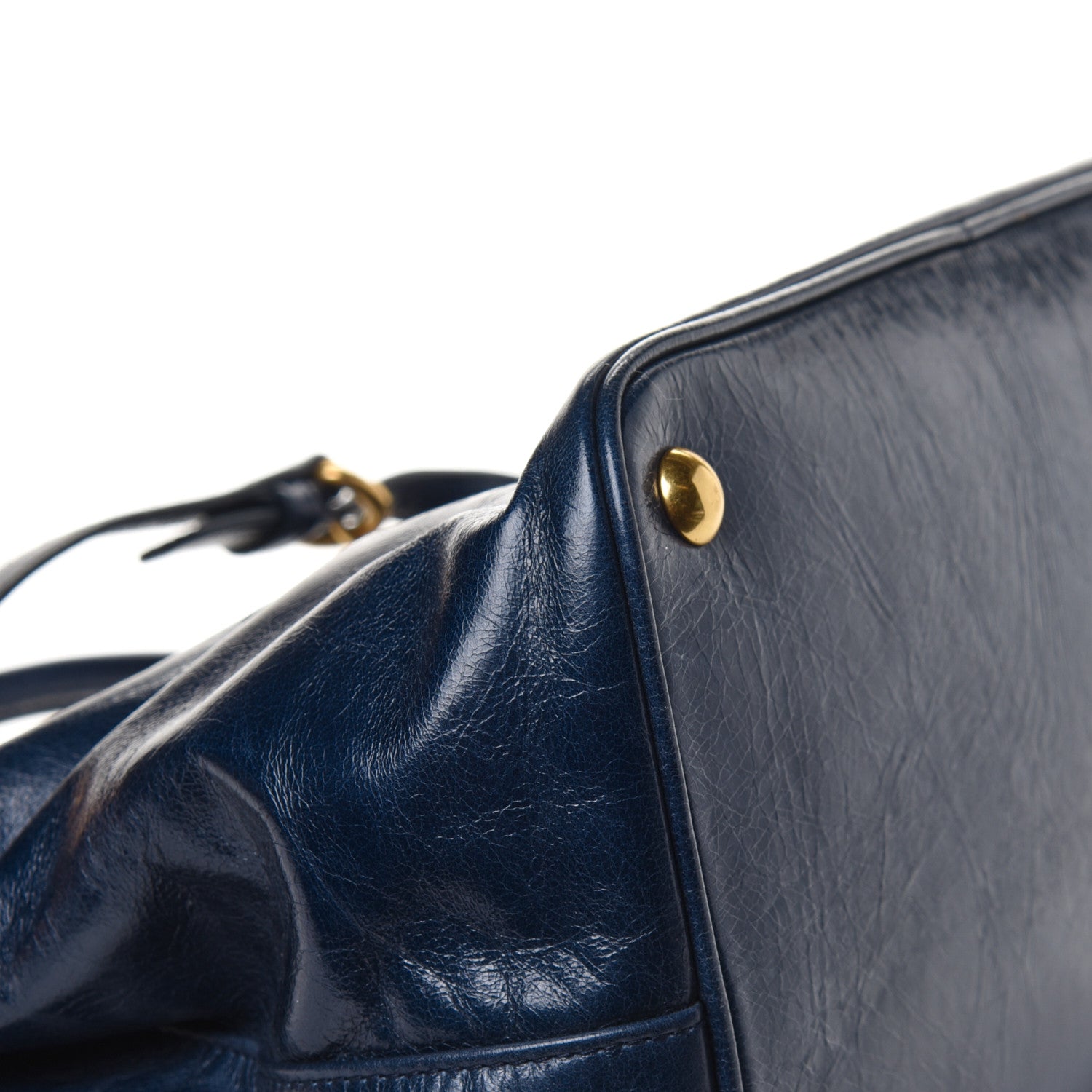 Miu Miu Vitello Shine Trapuntata Top Handle Tote Bluette 6 of 6