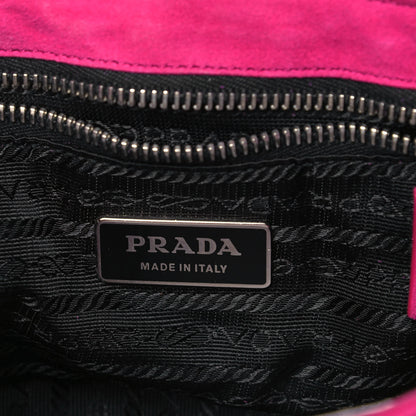 Prada Scamosciato Suede Shoulder Bag Fuxia 6 of 11
