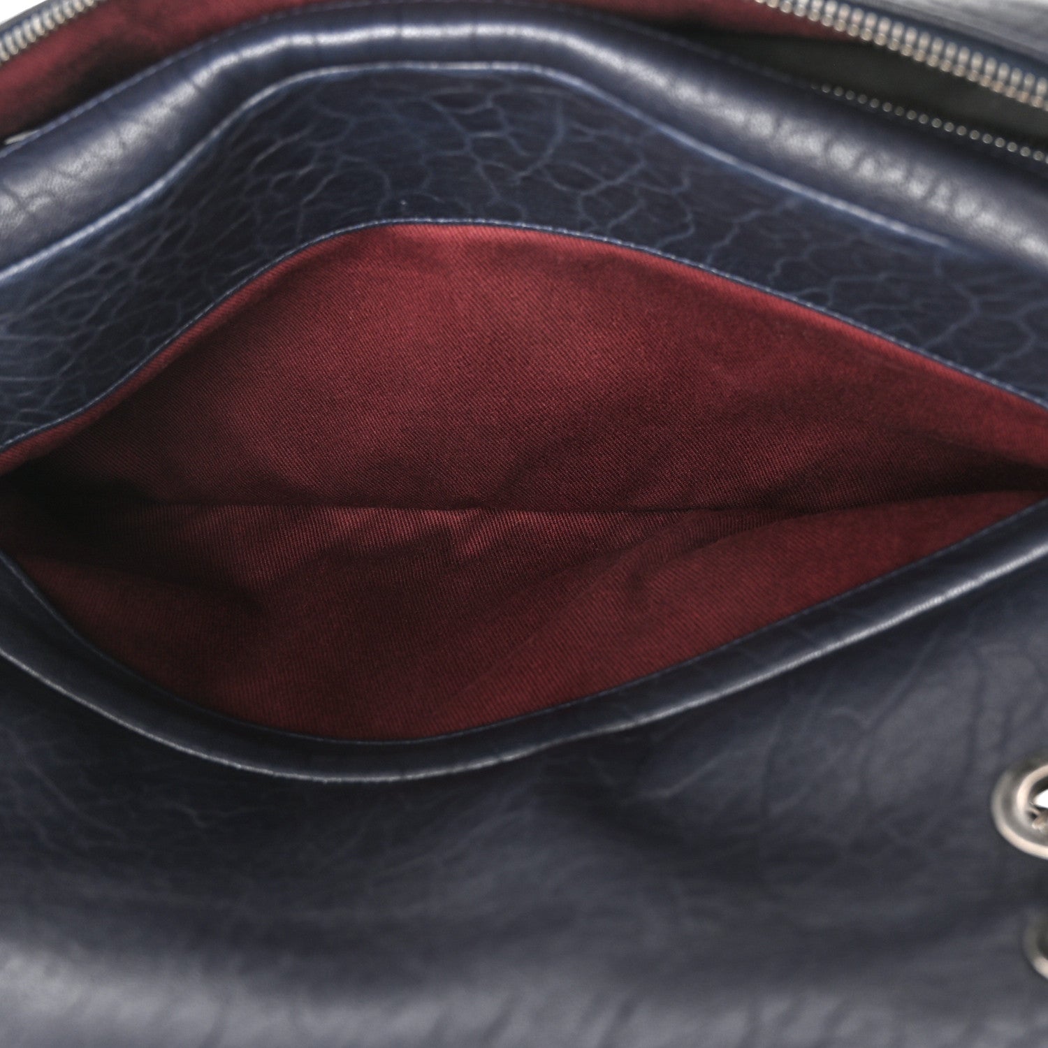 Chanel Sheepskin Quilted Jumbo Easy Flap Navy Blue 5 of 12