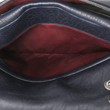 Chanel Sheepskin Quilted Jumbo Easy Flap Navy Blue 5 of 12