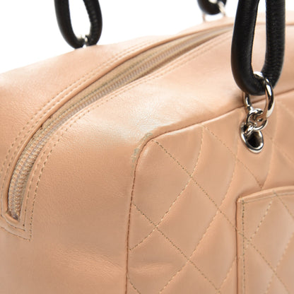Chanel Calfskin Quilted Large Cambon Bowler Beige Black 9 of 17