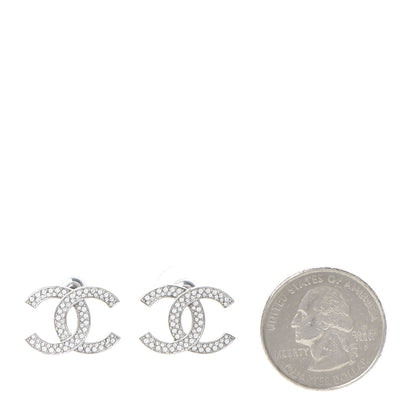 Chanel Crystal Palais Garnier CC Earrings Silver 2 of 5