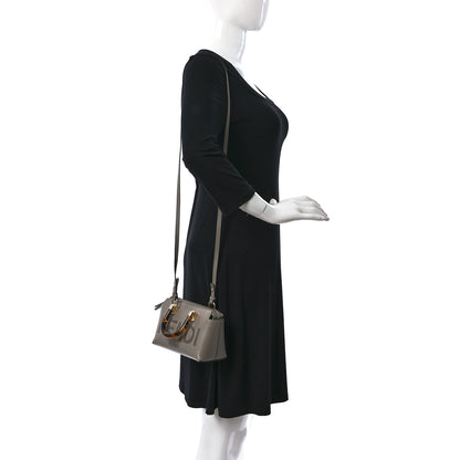 Fendi Vitello King Plexiglass Logo Embossed Mini By The Way Top Handle Boston Bag Tortora 2 of 9