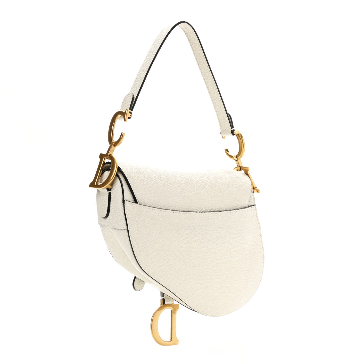 Christian Dior Grained Calfskin Saddle Bag White 2 of 10