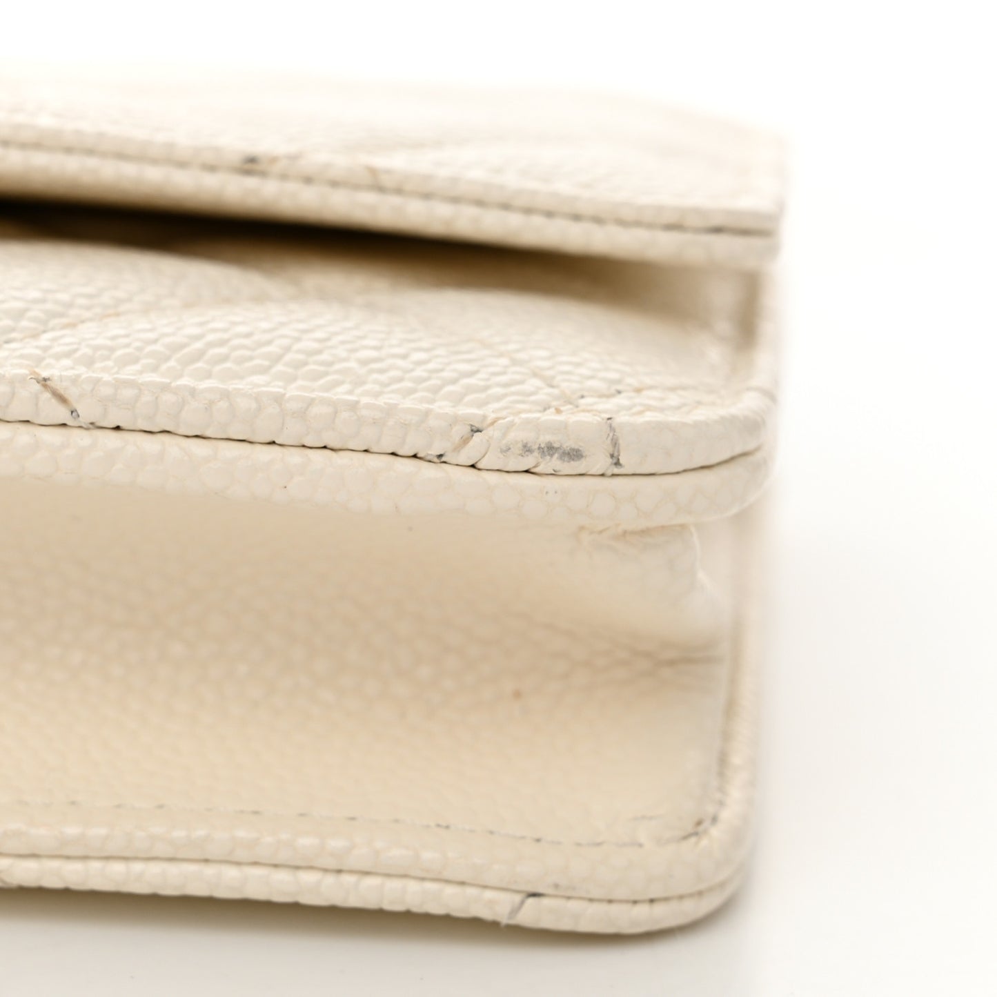 Caviar Quilted Multi Chain Wallet On Chain WOC White