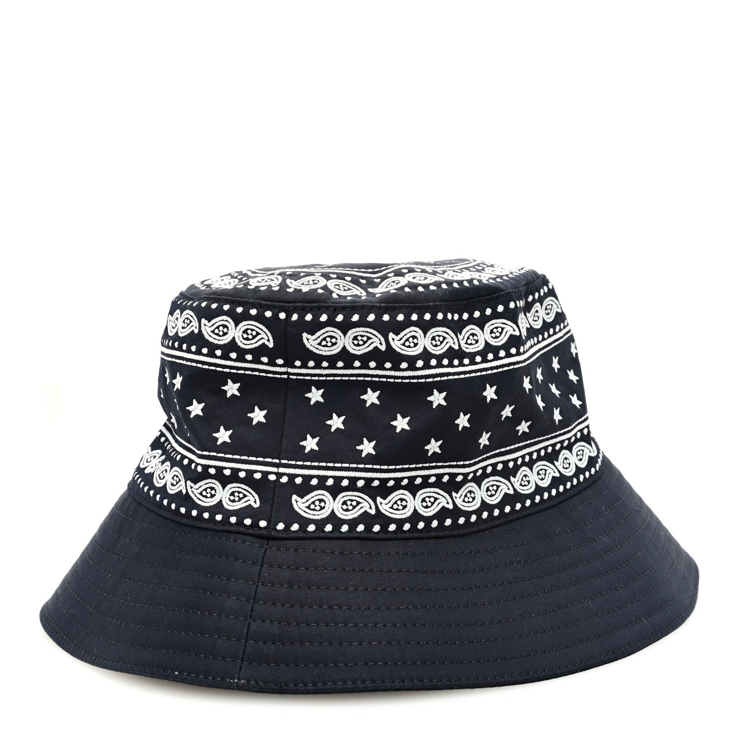 Hermes Technical Gabardine Balade Bandana Bucket Hat 57 Marine 4 of 8