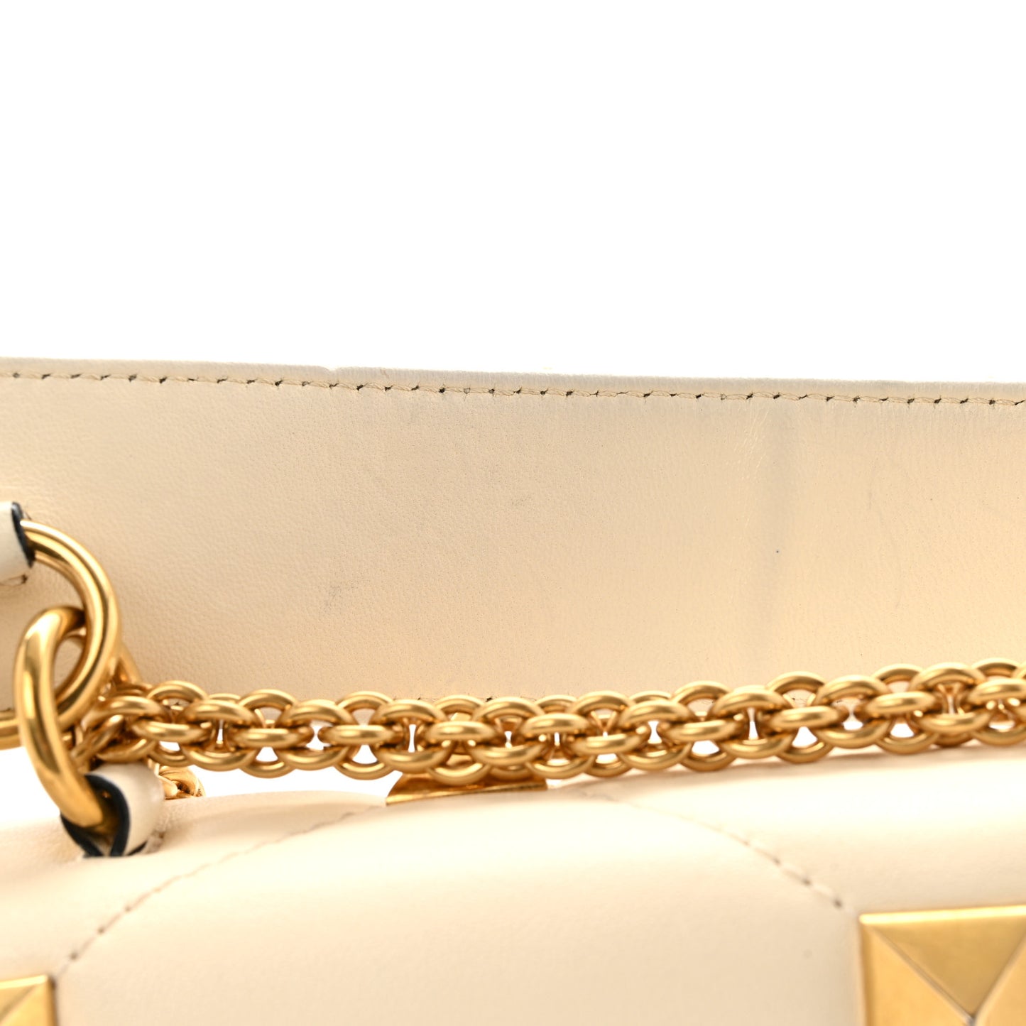 Nappa Medium Roman Stud Shoulder Bag Ivory