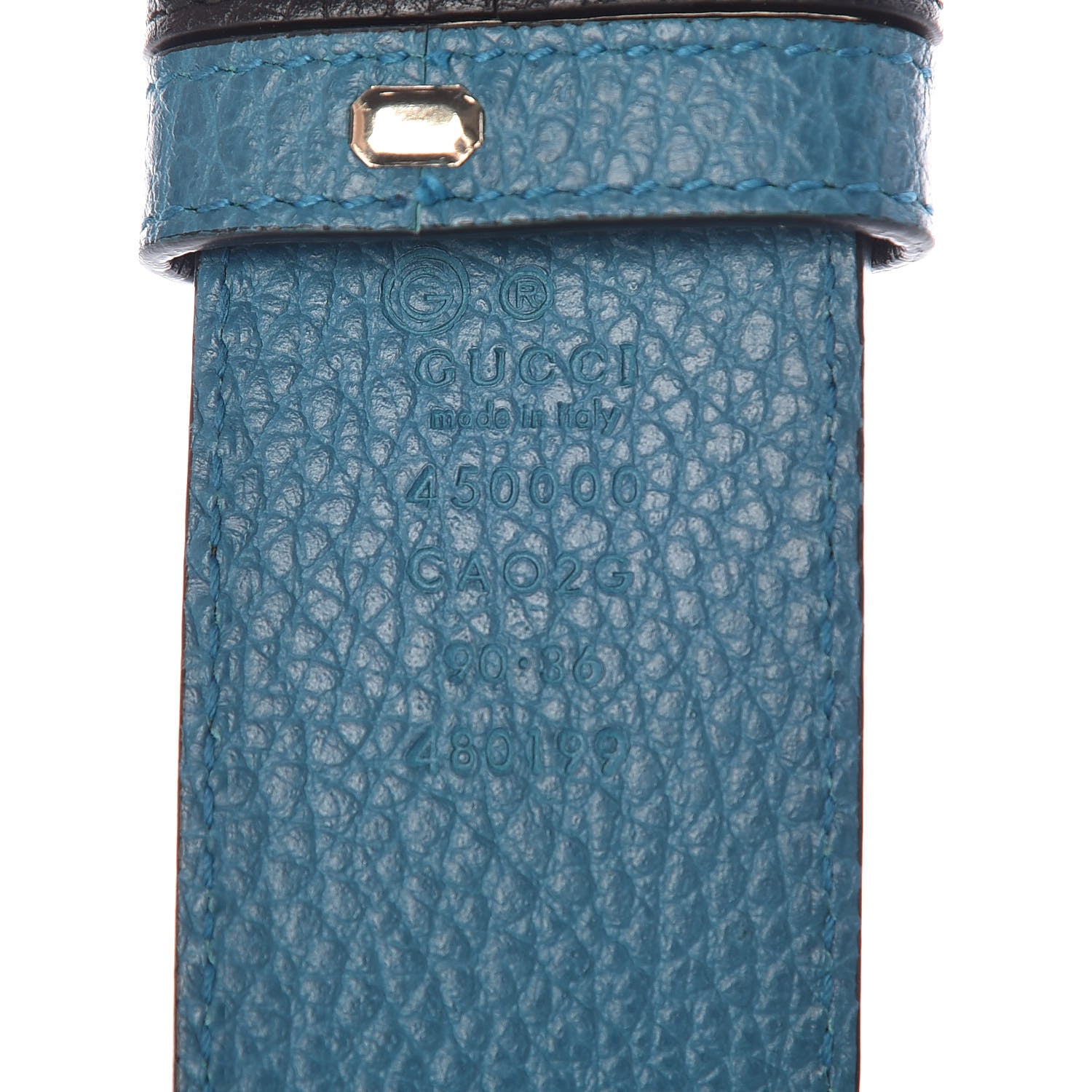 Gucci Dollar Calfskin 1973 Reversible Belt 90 36 Black Deep Cobalt 4 of 6