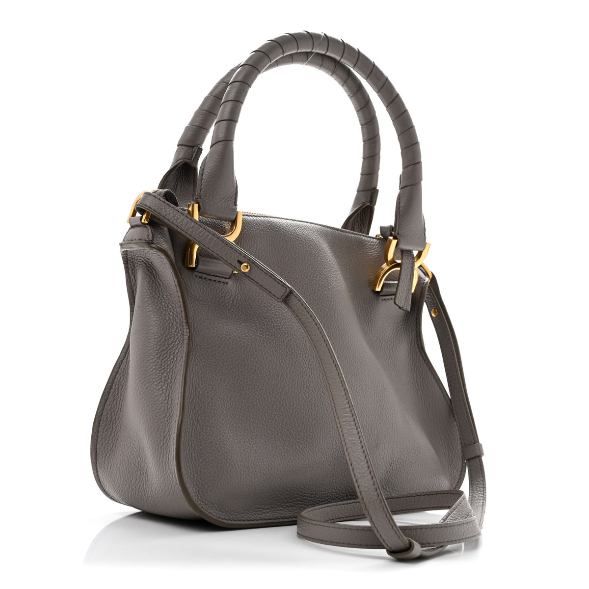 Calfskin Small Marcie Satchel Cashmere Grey