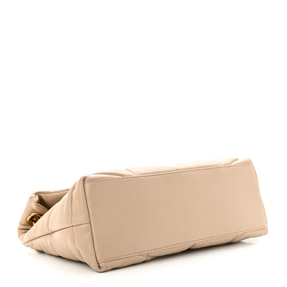 Saint Laurent Lambskin Quilted Small Loulou Puffer Monogram Chain Satchel Dark Beige 4 of 11