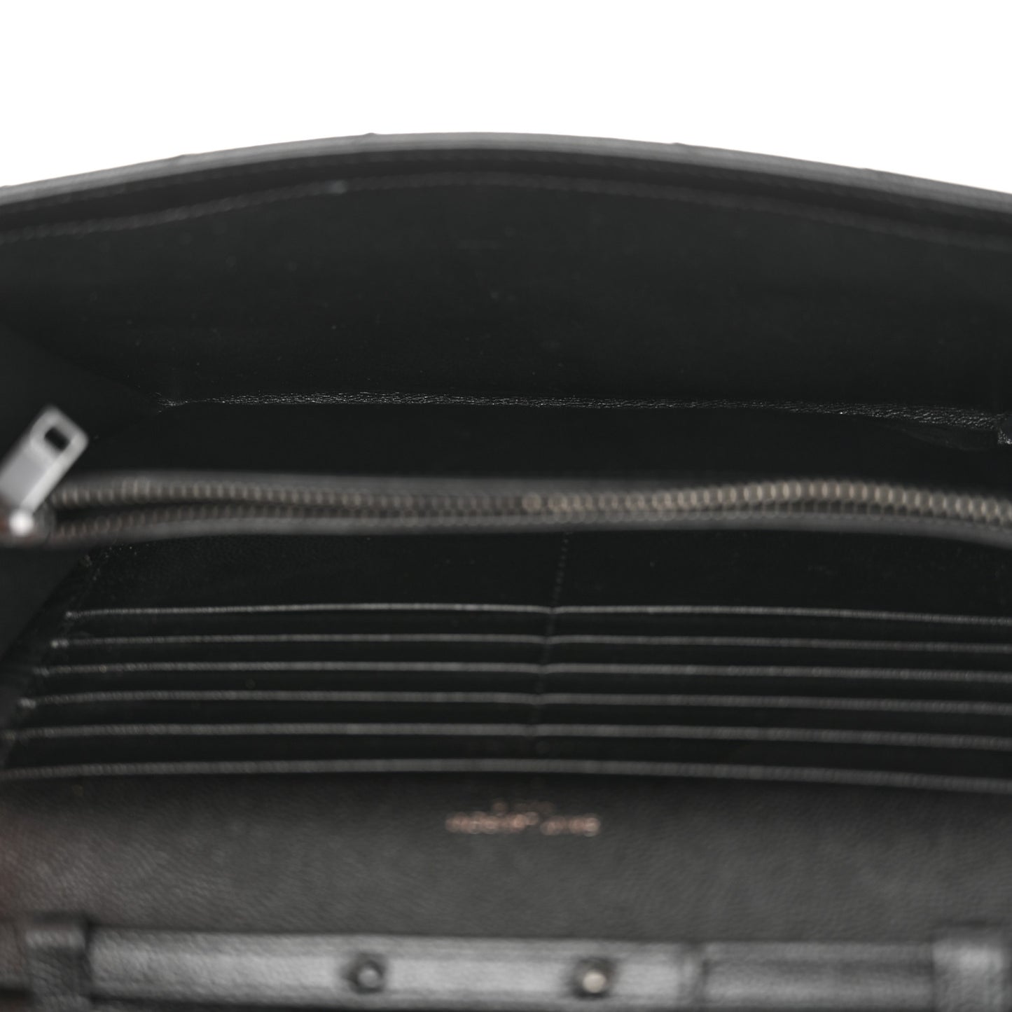 Grain De Poudre Matelasse Chevron Monogram Monochrome Chain Wallet Black