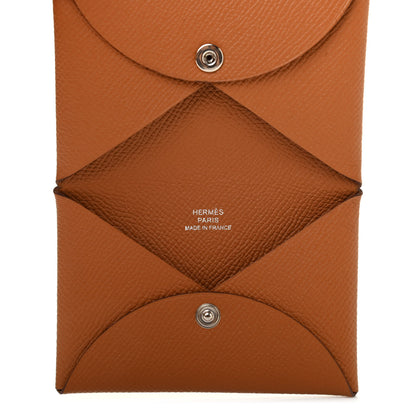 Hermes Epsom Calvi Card Case Gold 5 of 7