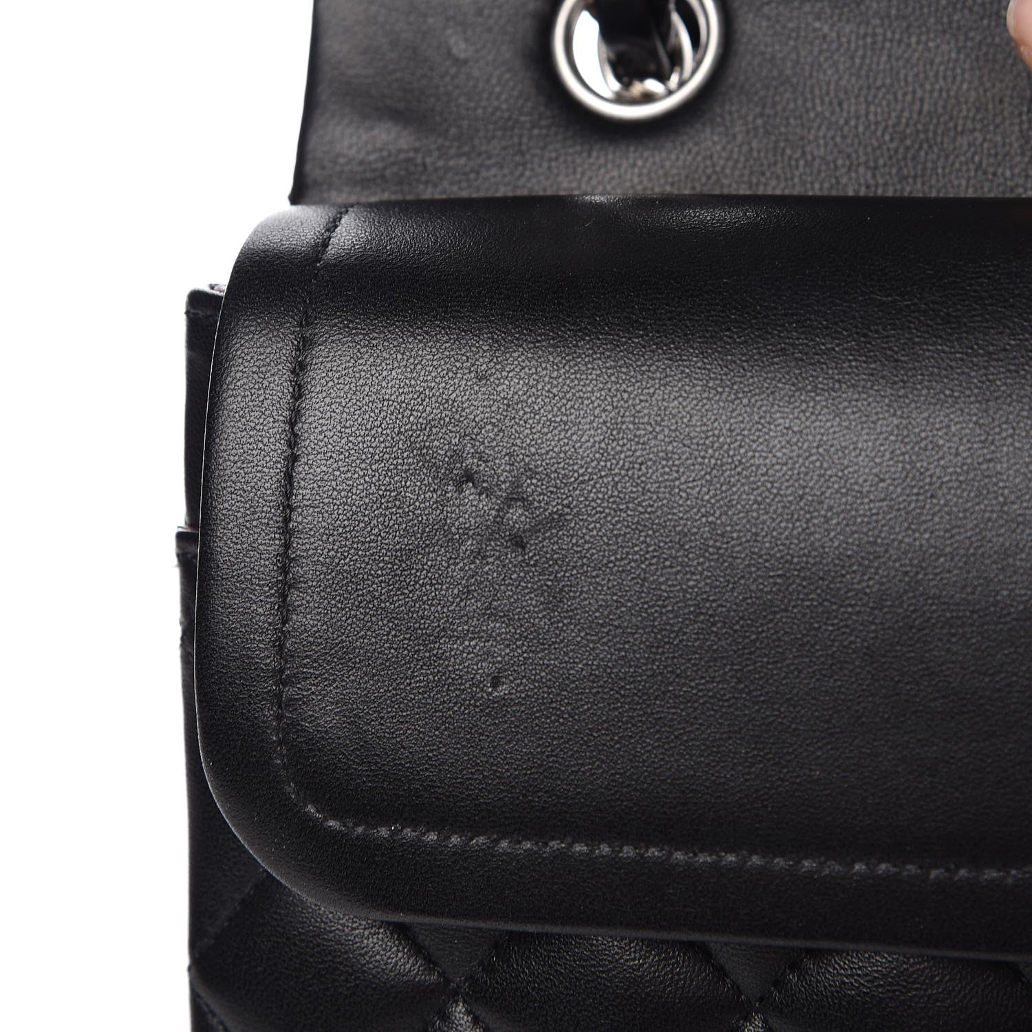 Chanel Lambskin Quilted Medium Double Flap Black 9 of 10