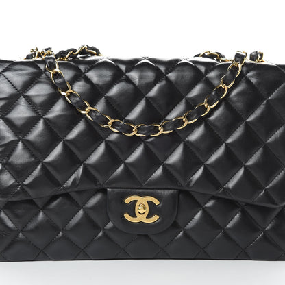 Chanel Lambskin Quilted Jumbo Single Flap Black 8 of 14