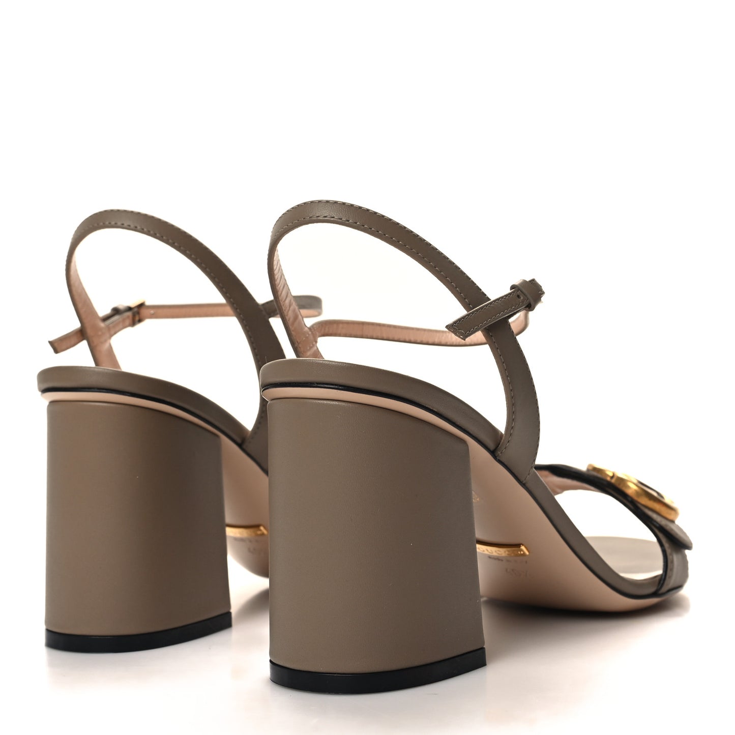 Lifford Calfskin GG Marmont Ankle Wrap 75mm Sandals 40.5 Mud