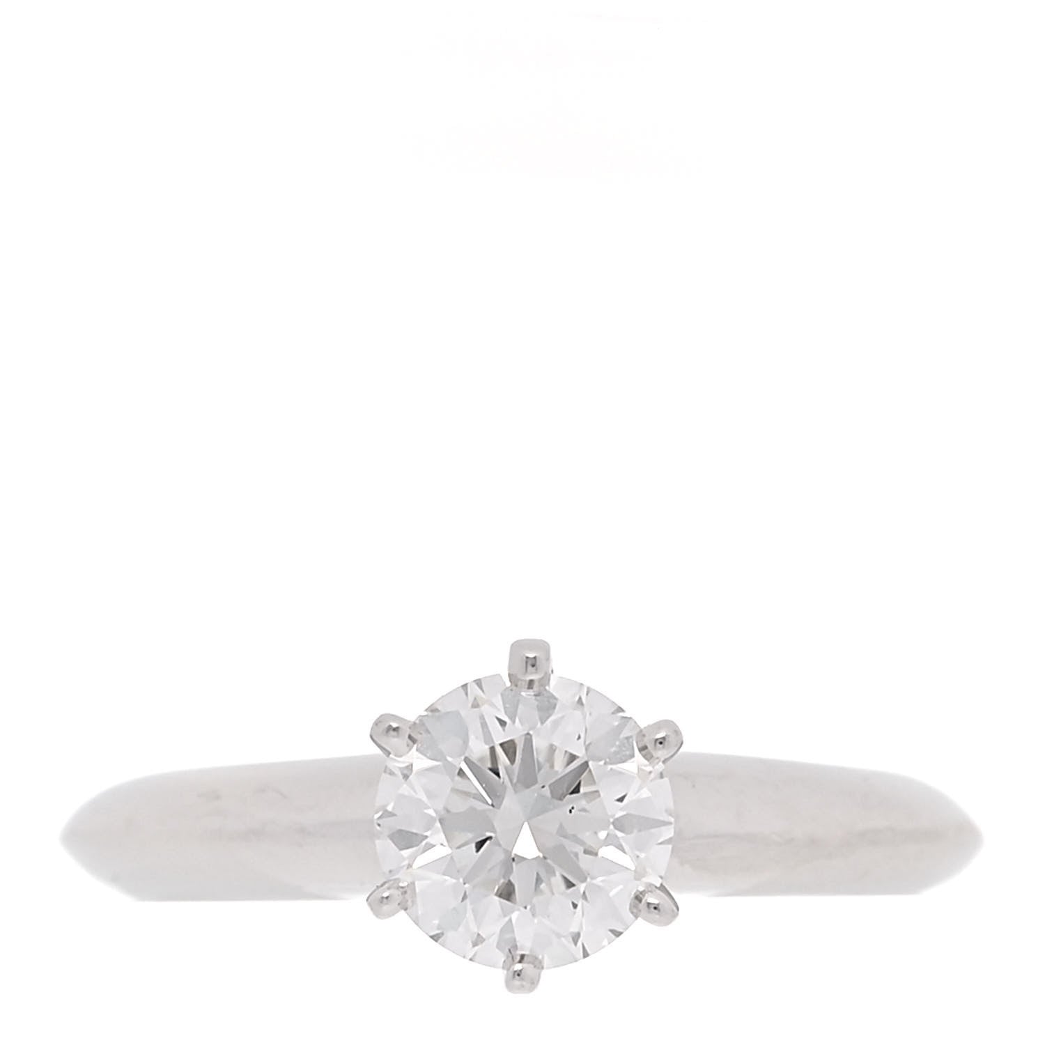 Tiffany Platinum Diamond .81ct Solitaire Engagement Ring 46 3.75 1 of 7