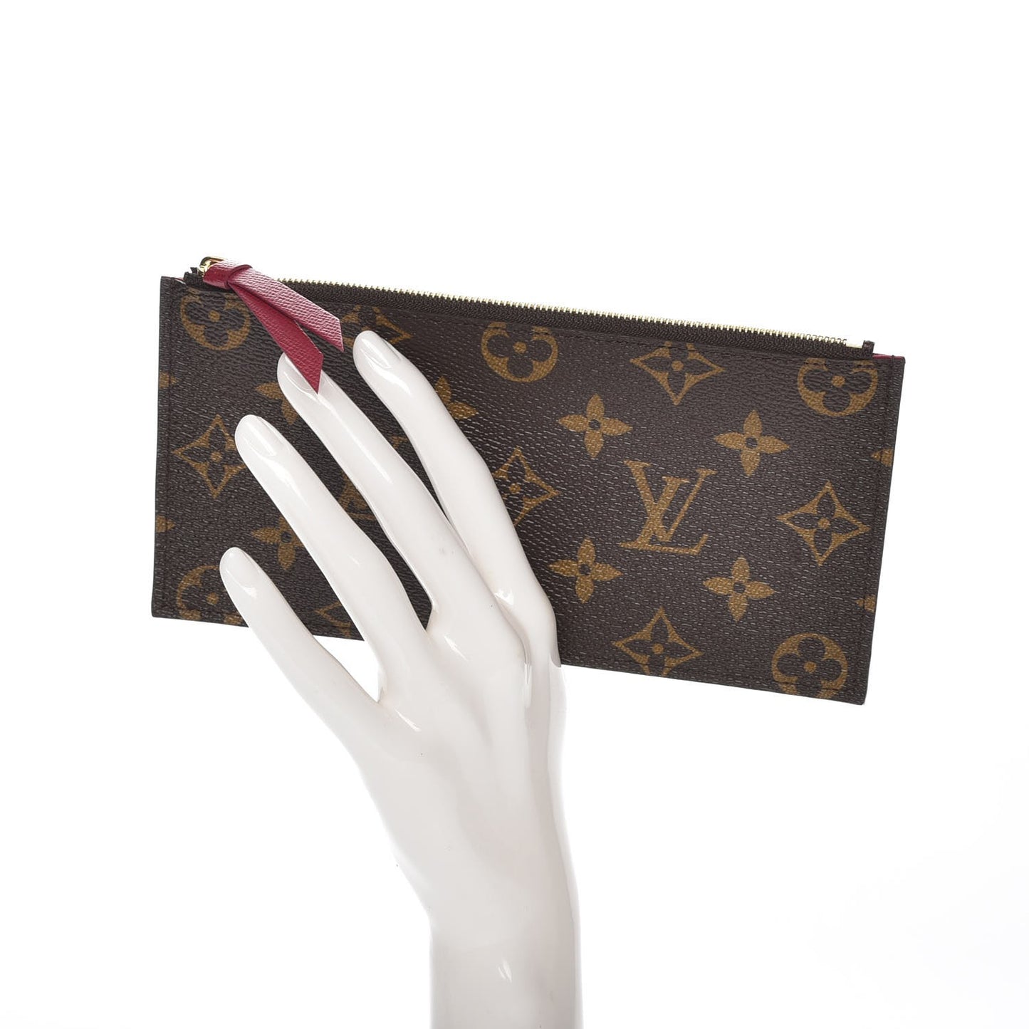 Monogram Felicie Chain Wallet Zippered Insert Fuchsia