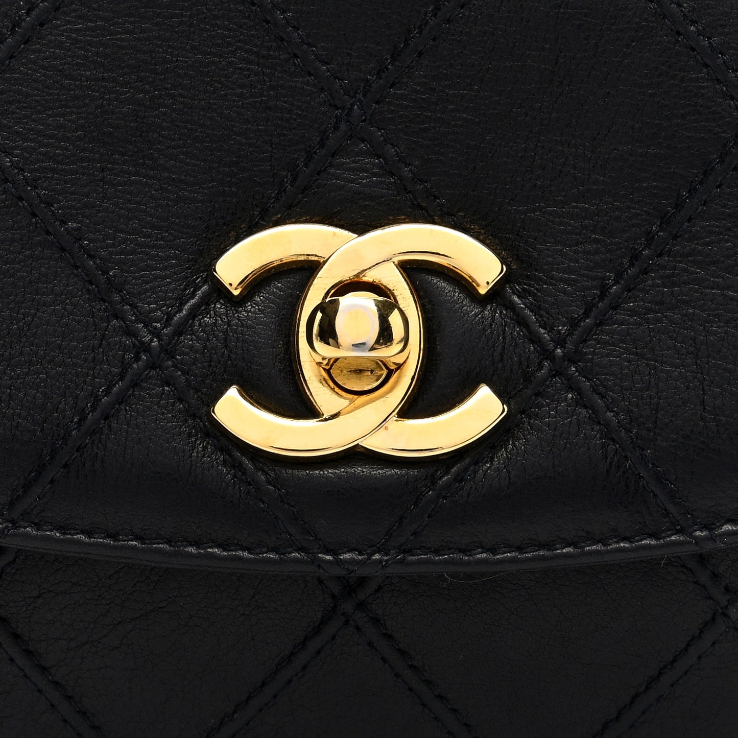 Calfskin Quilted Flap Waist Belt Bag 85 34 Black